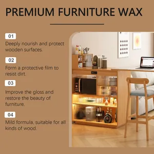 Premium wood furniture wax for nourishing and restoring glossy wooden surfaces