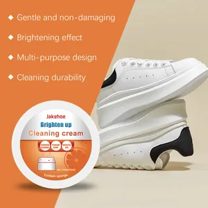 Close-up view of Jakehoe multi-purpose brightening cleaning cream for white sneakers