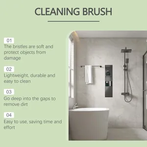 Detailed product features of multipurpose cleaning brush with soft and durable bristles