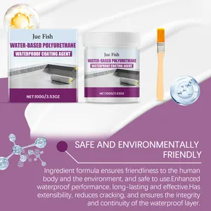 Jue Fish eco-friendly water-based polyurethane waterproof coating agent with brush