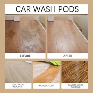 Detalle del efecto antes y después del limpiador de suelos en varios tipos de madera