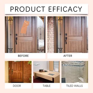 Home adhesive remover showing effective results on wooden doors, tables and tiles