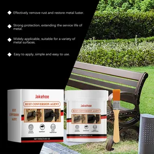 JAKEHOE rust conversion agent kit with brush for metal restoration and long-term protection