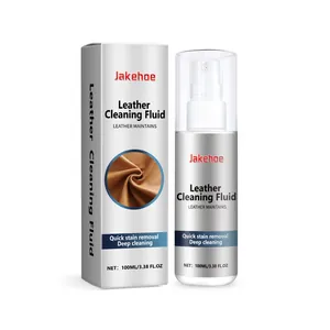 Jakehoe leather cleaning fluid for deep stain removal and furniture care, 100ml bottle.