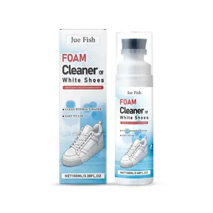 Jue Fish white shoe foam cleaner with brush head 100ml for efficient decontamination