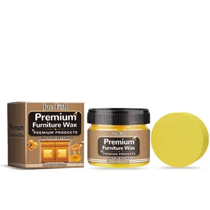 Jue Fish premium furniture beeswax polish kit with sponge for wood care and cleaning 80g