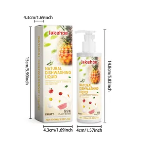 Detaillierte Größenangaben für Jakehoe 100ml natürliches Frucht-Spülmittel mit Pumpe