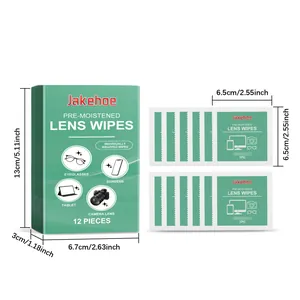 Dimensions détaillées des lingettes nettoyantes pour lunettes et écrans Jakehoe pack