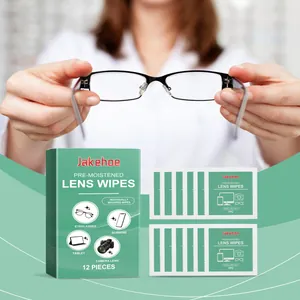 Lingettes nettoyantes Jakehoe pré-humidifiées pour lunettes et écrans, 12 pcs