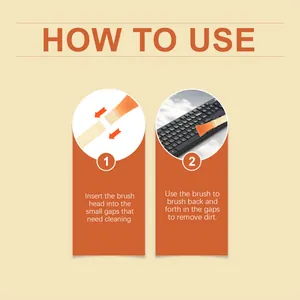 Step-by-step guide on how to use the multi-purpose gap cleaning brush for dirt removal.