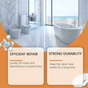 Professional tile repair paste for fixing cracks and depressions in ceramic bathroom tiles