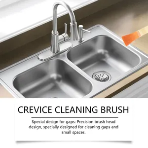 Precision brush head design for cleaning narrow gaps, kitchen sinks and small spaces
