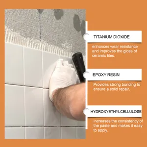 Detailed view of tile repair paste ingredients and their specific functions in repair