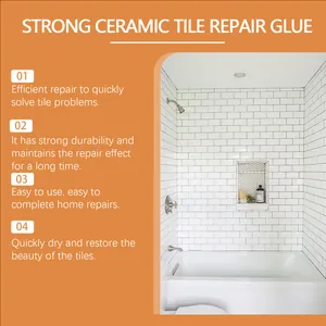 Strong ceramic tile repair glue for fixing cracks and gaps in bathroom shower tiles