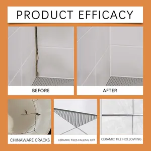 Effectiveness of tile repair paste on ceramic cracks and falling tiles before and after