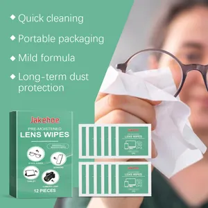 Détail des lingettes nettoyantes Jakehoe emballées individuellement pour lunettes et écrans