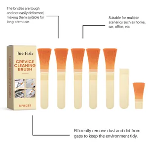 JUE FISH 6-piece crevice cleaning brush set for bathroom and window gaps