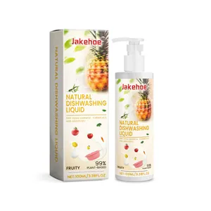Natürliches fruchtiges Spülmittel in 100-ml-Flasche mit 99 % pflanzlicher Milderformel.