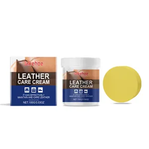 Jakehoe 100g leather care cream kit with applicator sponge for cleaning and nourishing