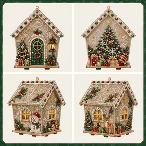 Détail de décorations de Noël en perles DIY avec motif bonhomme de neige et renne