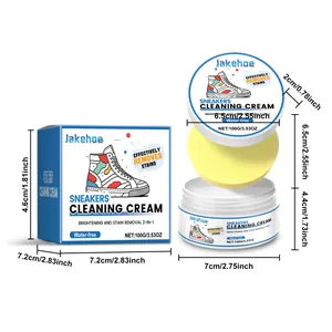 Crème de nettoyage pour baskets sans eau avec éponge pour blanchir et enlever les taches
