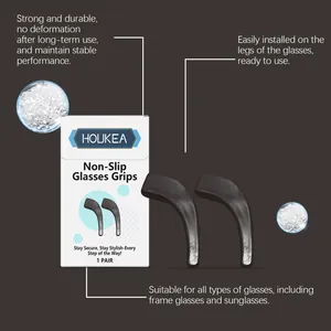 Detailed diagram showing durable non-slip glasses grips and their retail packaging.