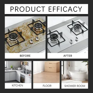 Multifunctionele reinigingsdoekjes effectiviteit voor en na op keuken, vloer en badkamer.