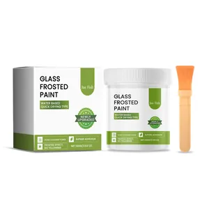 Jue Fish 100g wasserbasierte Milchglasfarbe Set mit Pinsel für Fenster Sichtschutz