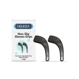 HOUKEA black non-slip silicone glasses ear grips for sports with original retail box