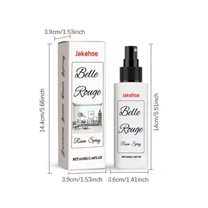 Specific dimensions for Jakehoe Jasmine scented room spray bottle and packaging