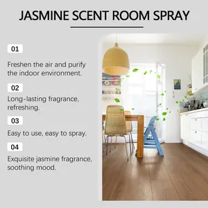 Jasmine scent room spray features air purifying and long-lasting fragrance in a home setting