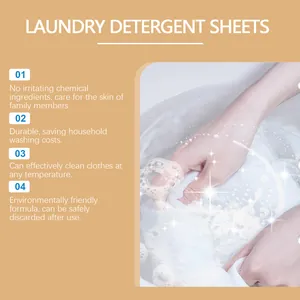 Eco-friendly laundry detergent sheets for effective stain removal and gentle skin care