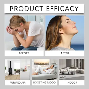 Infographic showing indoor jasmine spray efficacy for purified air and mood boosting results