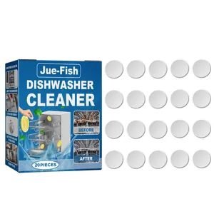 Jue-Fish 20pcs powerful dishwasher cleaner tablets for limescale and grease removal