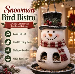 Christmas Bird Feeder Resin Snowman Gingerbread House Tree Bell Shape Outdoor Hanging Garden Bird Feeding Ornament Decoration