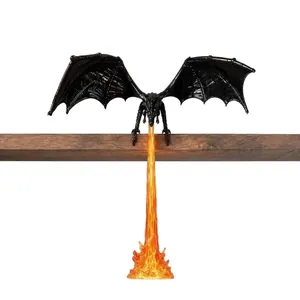 Decoración sujetalibros de dragón de fuego impresa en 3D para estante Halloween