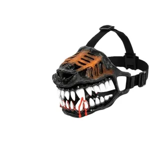 Gruselige Höllenhund Monster Hundemulkorb für Halloween mit furchterregenden Reißzähnen