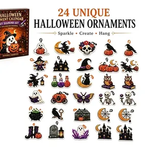 Calendrier de l'Avent Halloween 24 pièces, kit de diamants DIY pour décoration.