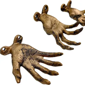 Vintage hand shaped wall hooks with bronze metallic finish for Halloween home decor