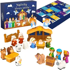 Calendario de Adviento del Nacimiento para niños con 24 figuras coleccionables