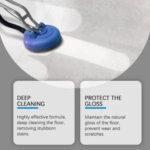 Close-up of floor cleaning effect with deep cleaning and gloss protection benefits