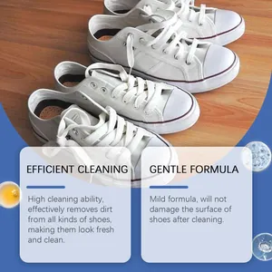 Gentle and efficient cleaning cream for white canvas sneakers detail showing high performance
