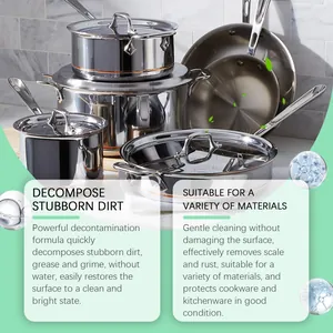 Détail de la crème nettoyante multi-usage pour restaurer les ustensiles en inox