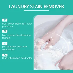 Detailed view showing laundry stain remover in action for gentle fabric cleaning and care