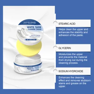 Detailed view of ingredients for Jaysuing waterless white shoe cleaning cream with sponge