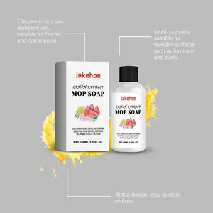 Detail of Jakehoe lemon extract mop soap bottle and box for effective floor cleaning
