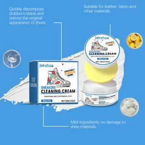 Détail de la crème nettoyante sans eau pour baskets Jakehoe montrant texture et ingrédients