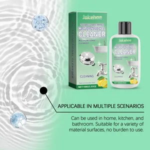 Nettoyant multifonction Jakehoe et son emballage sur un fond d'ondulations d'eau claires