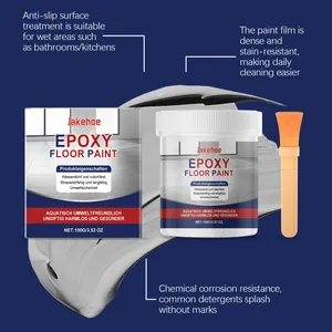 Anti-slip water-based epoxy floor paint for home renovation with application brush