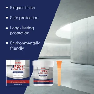 Durable grey water-based epoxy floor paint for marble scratch renovation with brush